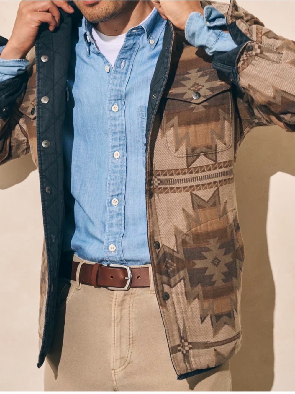 Faherty Navajo snap jacket reversible